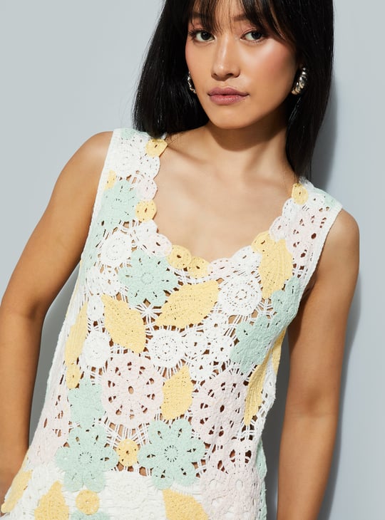 URB_N Women Crochet Knit Top