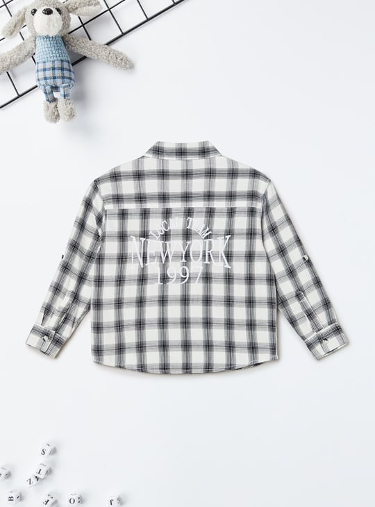 Boys Checked Oversized Fit Shirt