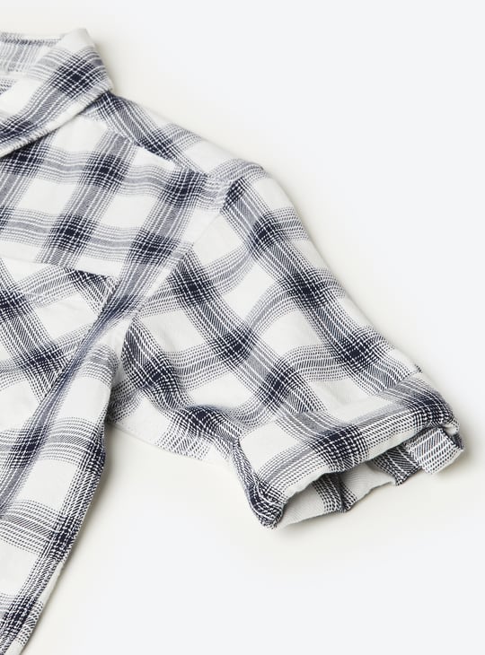 Boys Checked Oversized Fit Shirt