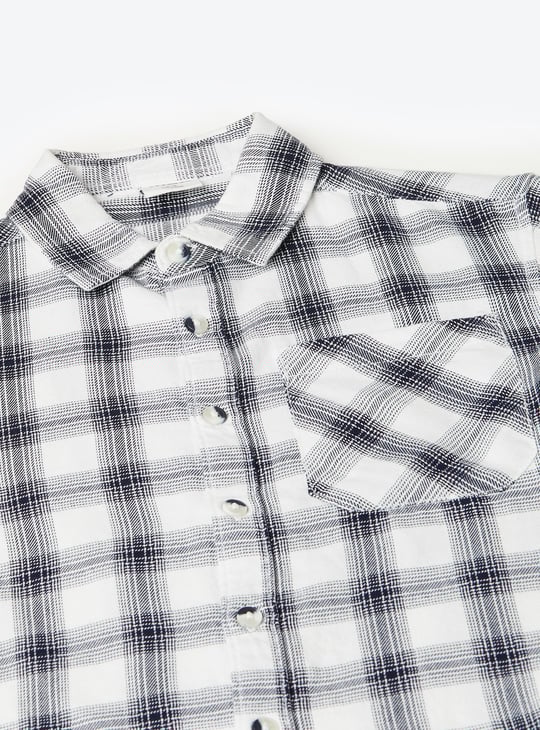 Boys Checked Oversized Fit Shirt