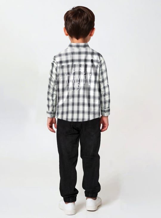 Boys Checked Oversized Fit Shirt