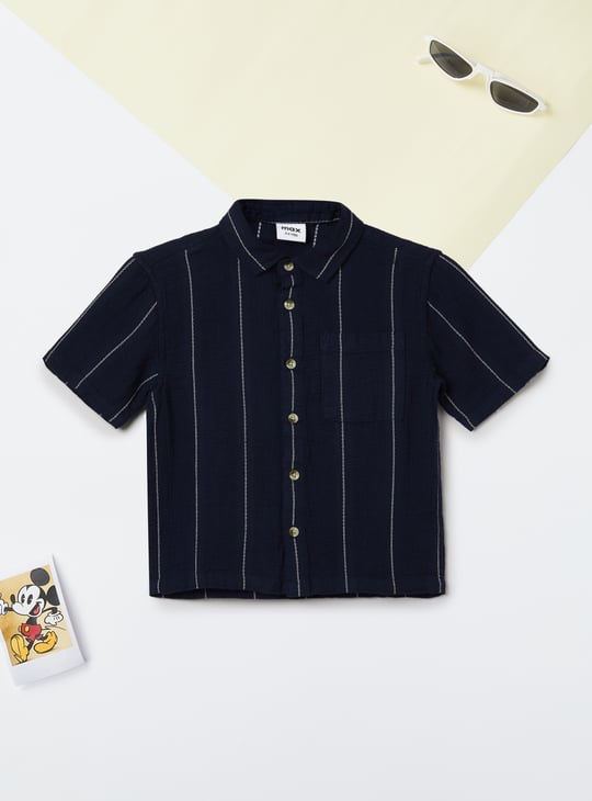 Boys Striped Oversized Shirt