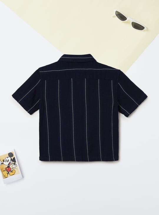Boys Striped Oversized Shirt