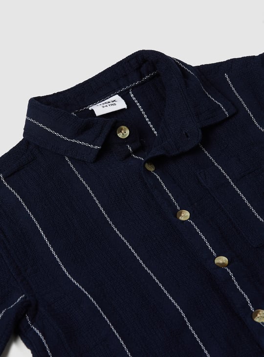Boys Striped Oversized Shirt