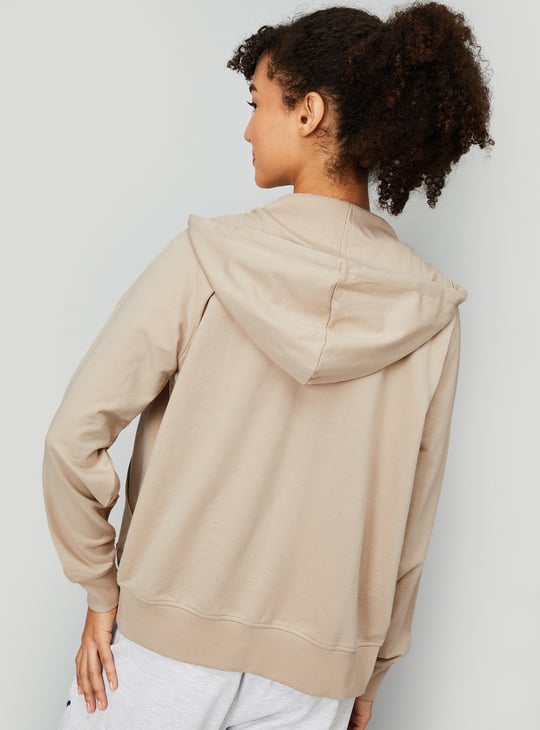 Women Solid Hooded Sports Jacket