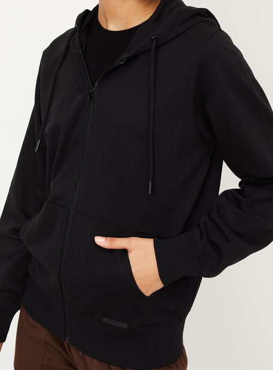 Women Solid Hooded Sports Jacket