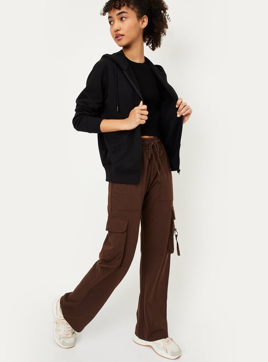 Women Solid Hooded Sports Jacket