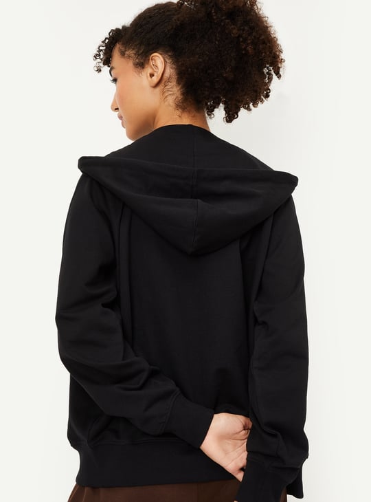 Women Solid Hooded Sports Jacket