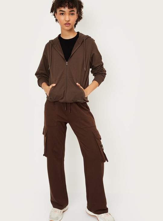 Women Solid Hooded Sports Jacket