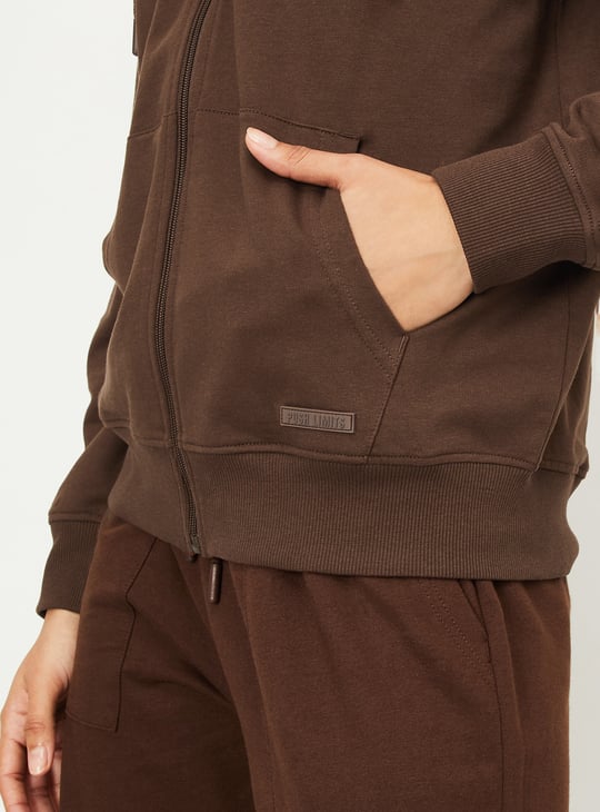 Women Solid Hooded Sports Jacket