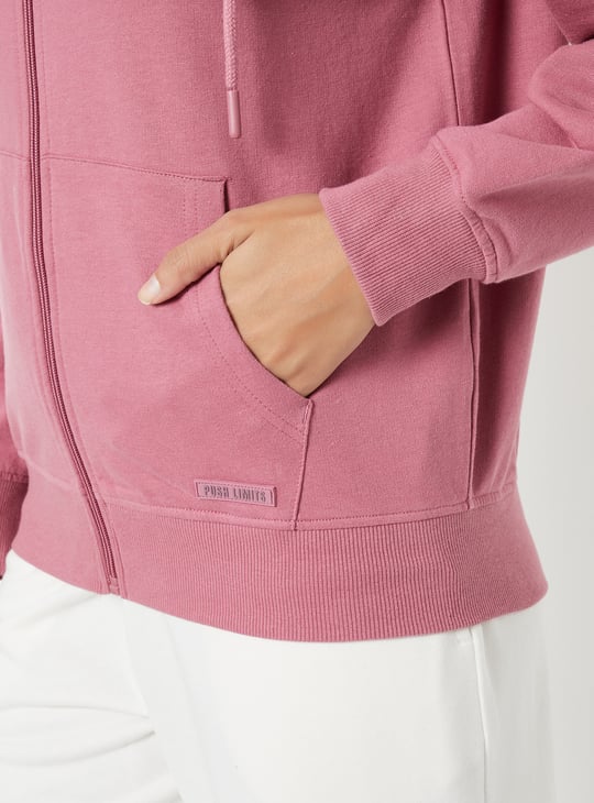 Women Solid Hooded Sports Jacket