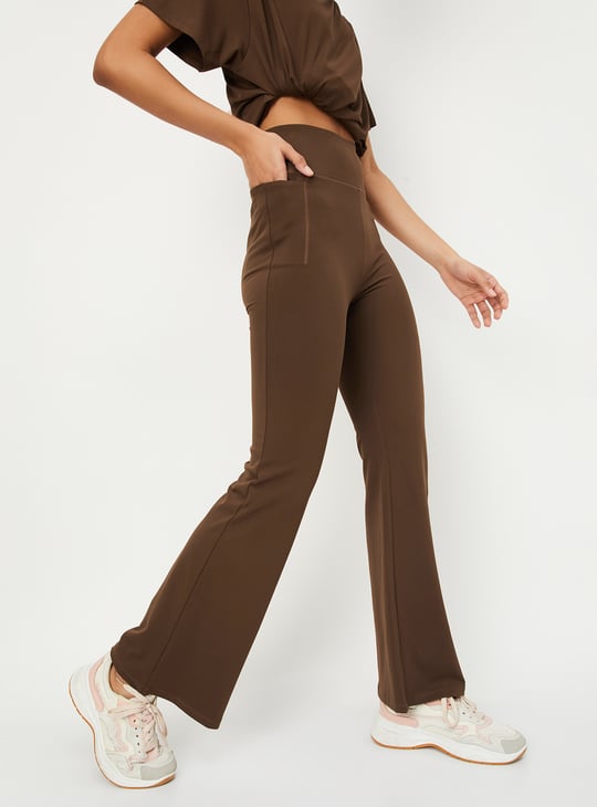 Women Solid Flared Sports Track Pants