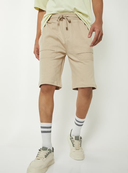 Boys Solid Cargo Shorts