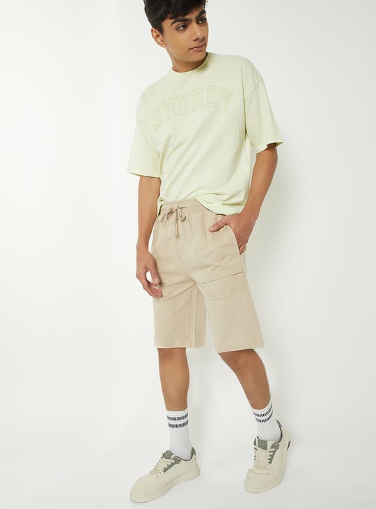 Boys Solid Cargo Shorts