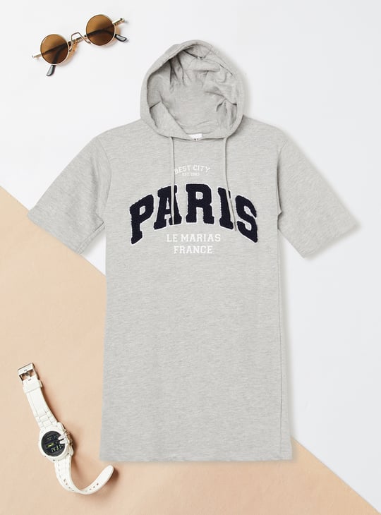 Girls Chenille Embroidered T-shirt Dress