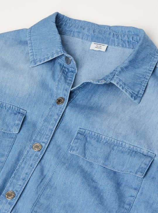 Girls Washed Denim Shirt