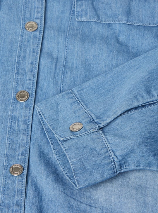 Girls Washed Denim Shirt