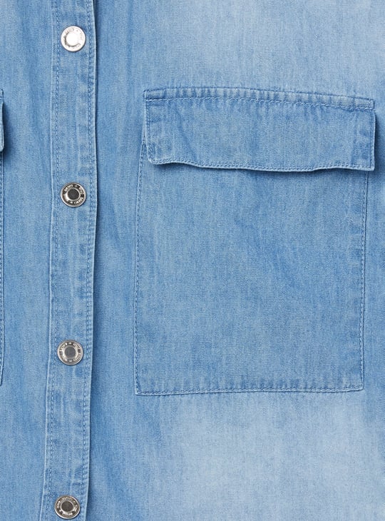 Girls Washed Denim Shirt