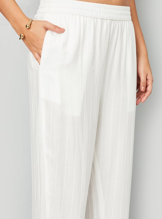 Women Embroidered Hem Straight Pants