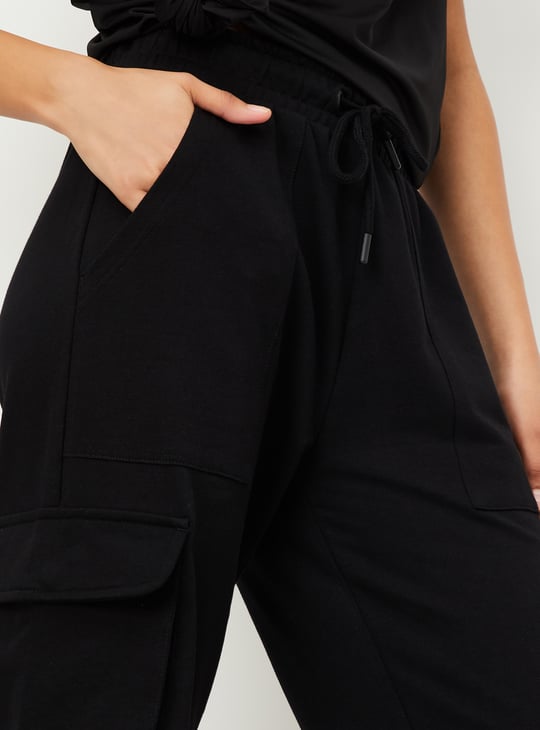 Women Solid Sports Cargos