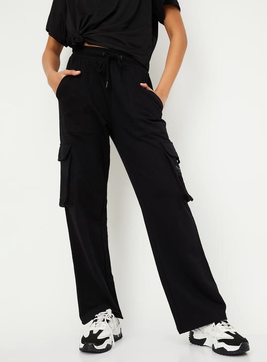 Women Solid Sports Cargos