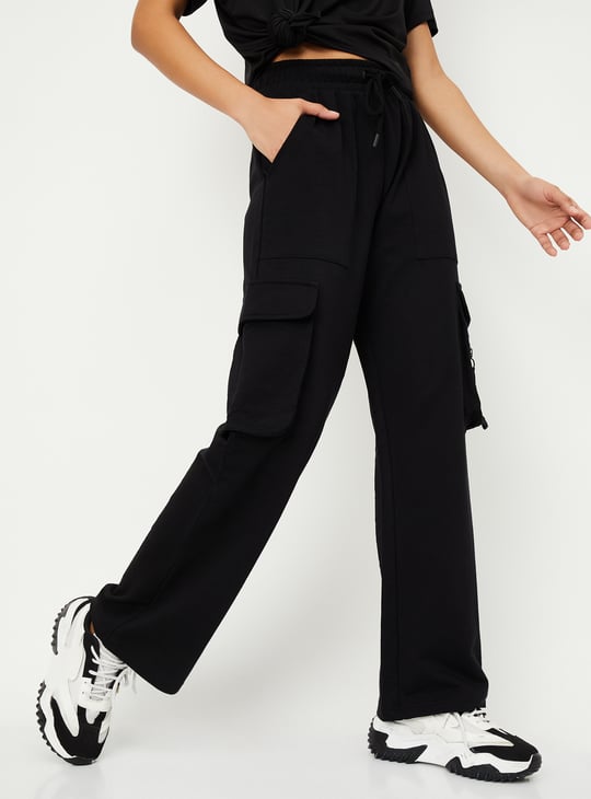 Women Solid Sports Cargos