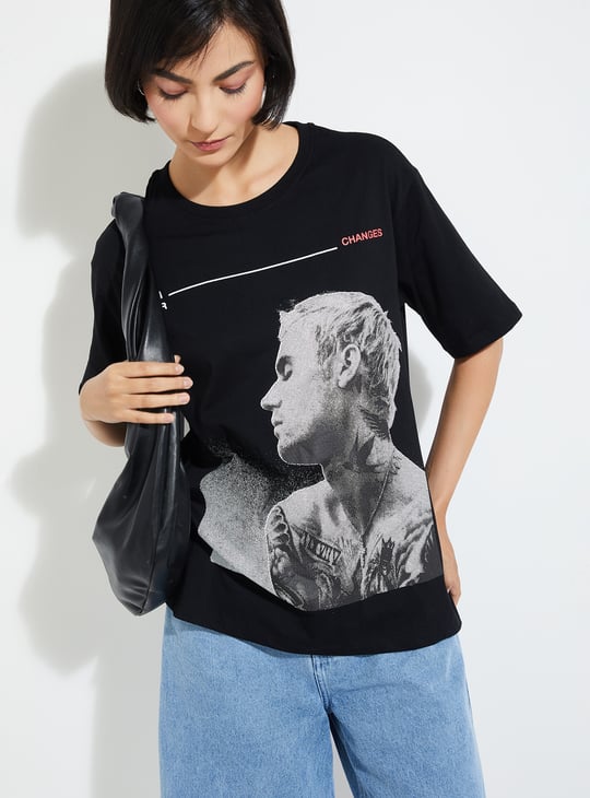 ALAYA F x URB_N Women Justin Beiber Printed T-shirt