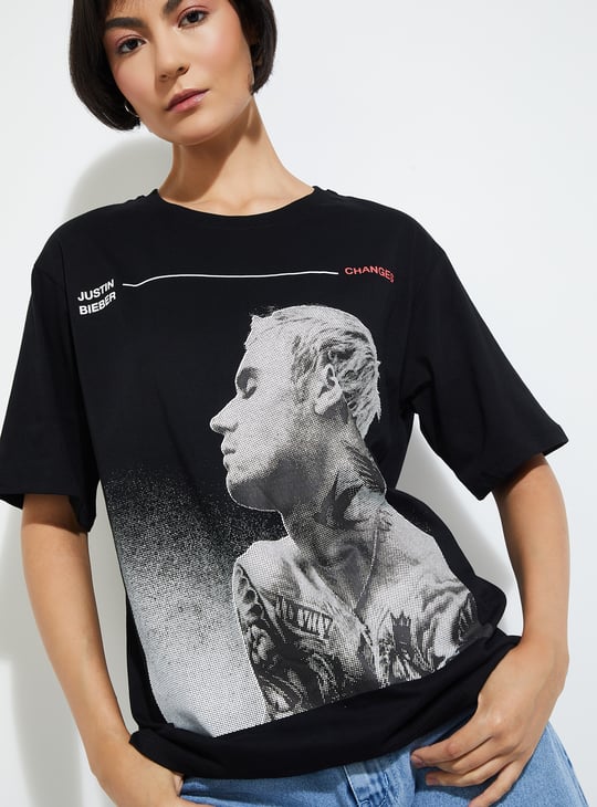 ALAYA F x URB_N Women Justin Beiber Printed T-shirt