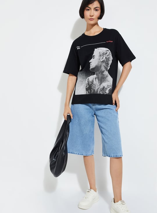 ALAYA F x URB_N Women Justin Beiber Printed T-shirt