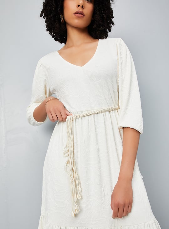 Women Floral Textured Midi Dress