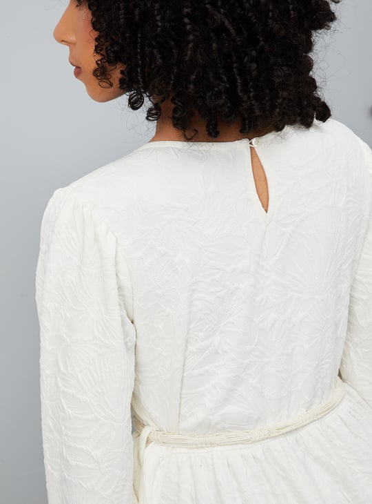 Women Floral Textured Midi Dress