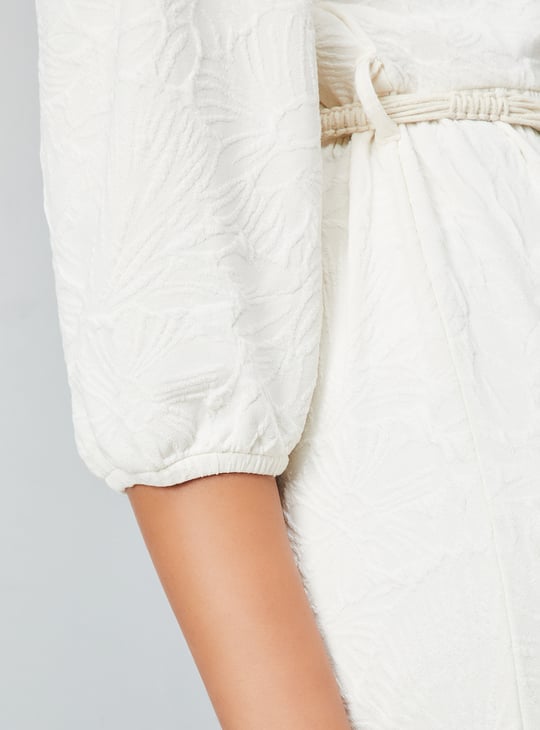 Women Floral Textured Midi Dress