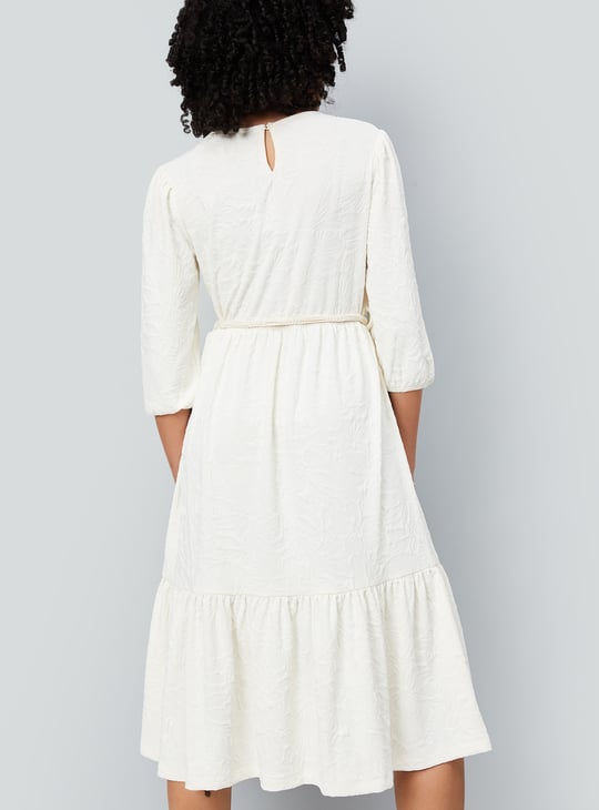 Women Floral Textured Midi Dress