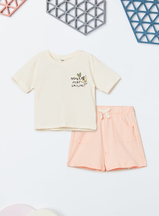 Girls Printed Shorts Set