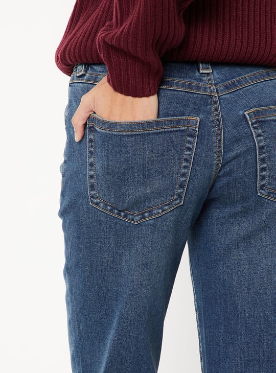 Women Washed High Rise Flare Jeans