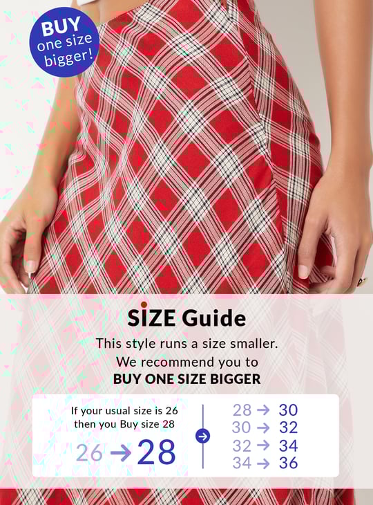 Women Checked Midi Skirt