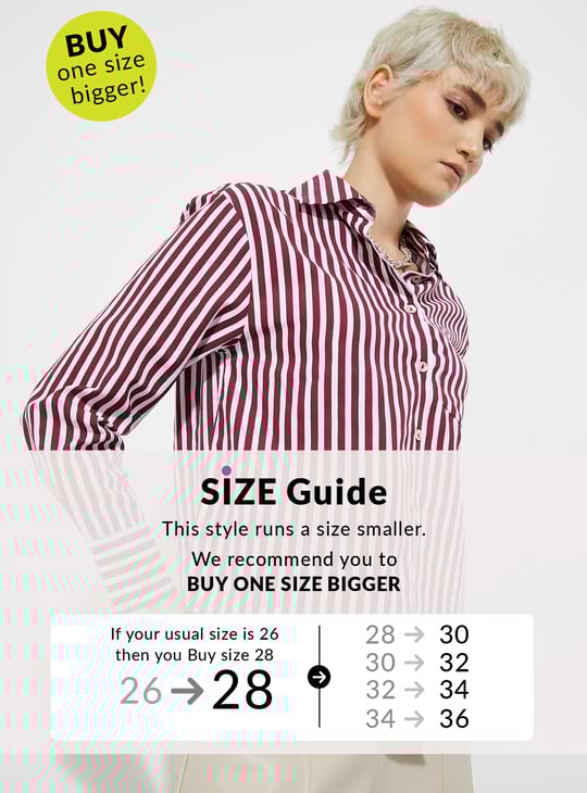 URB_N Women Striped Oversized Shirt