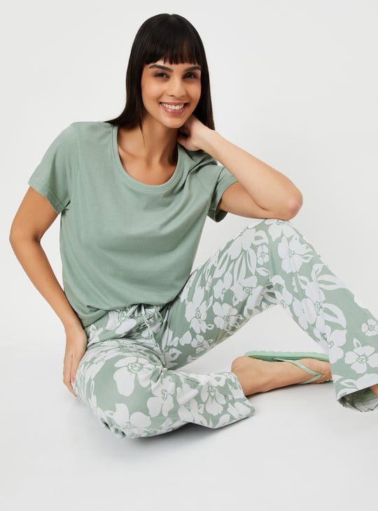 Women Floral Print PJ Set