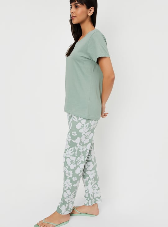 Women Floral Print PJ Set