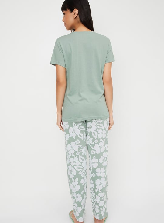 Women Floral Print PJ Set