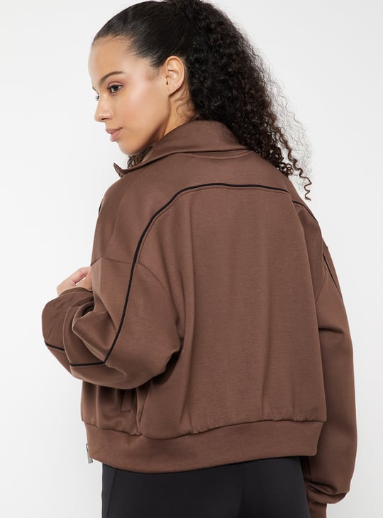 Women Knit Buttersoft Sports Jacket Brown