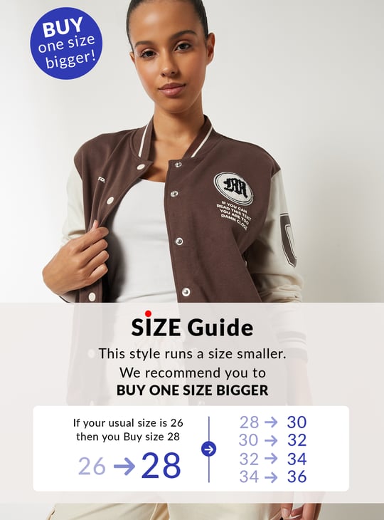 Women Printed Varsity Jacket