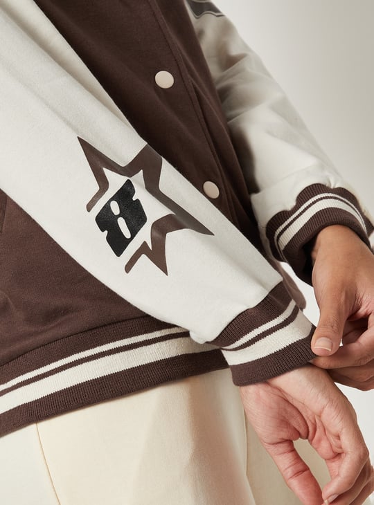 Women Printed Varsity Jacket