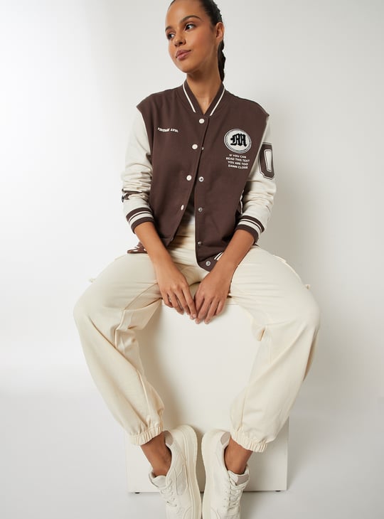 Women Printed Varsity Jacket