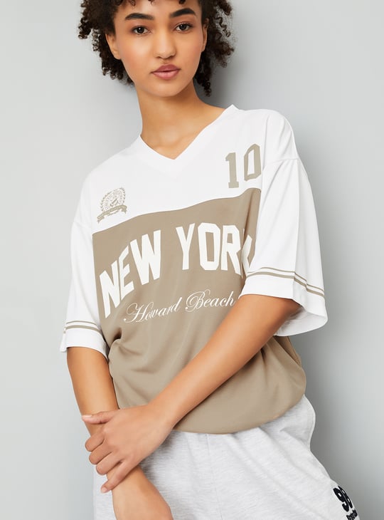 Women Printed Oversized Sports T-shirt