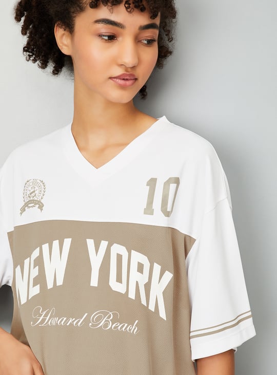 Women Printed Oversized Sports T-shirt