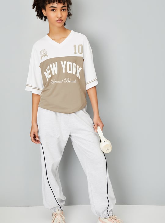 Women Printed Oversized Sports T-shirt