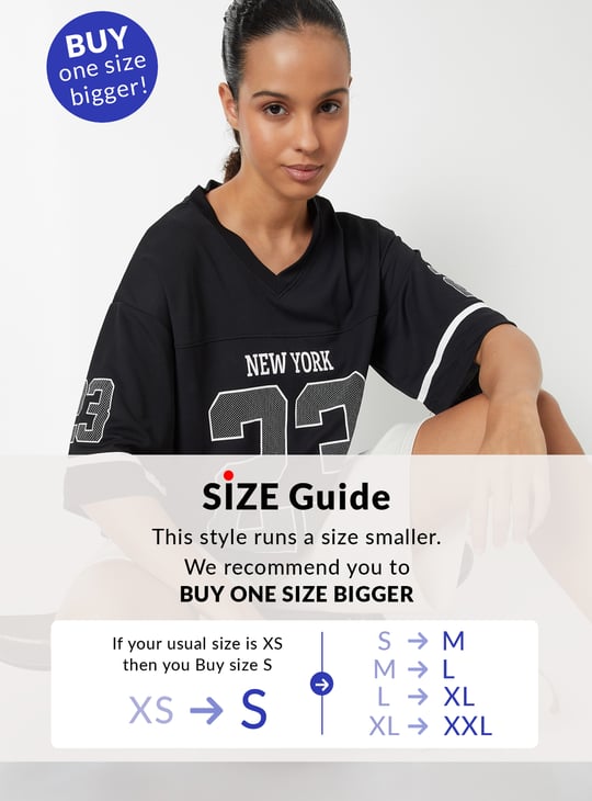 Women Printed Oversized Sports T-shirt