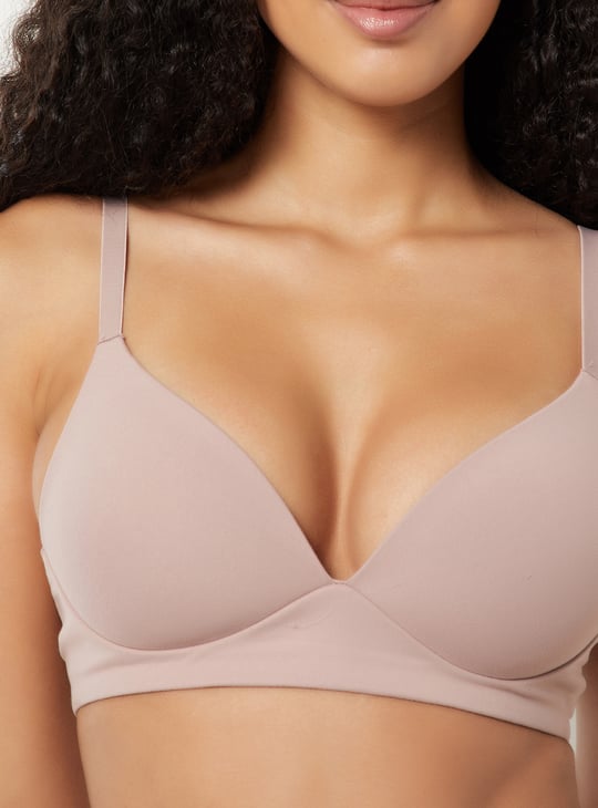 Women Solid Padded Non Wired T-shirt Bra