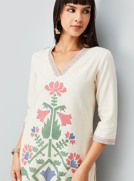 Women Floral Print Straight Kurta Set